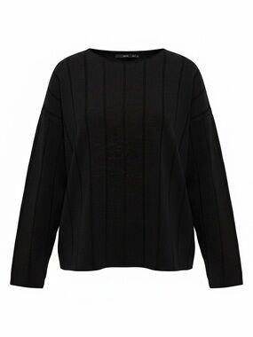 Mango Dark Grey Ribbed Crewneck Sweater
